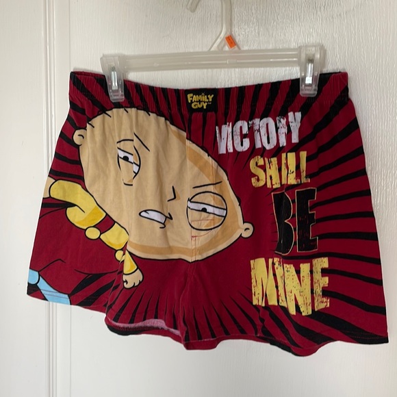 Donated.., Family Guy Red Black Cotton Victory Shall Be Mine Man’s Boxers Short - Picture 2 of 10